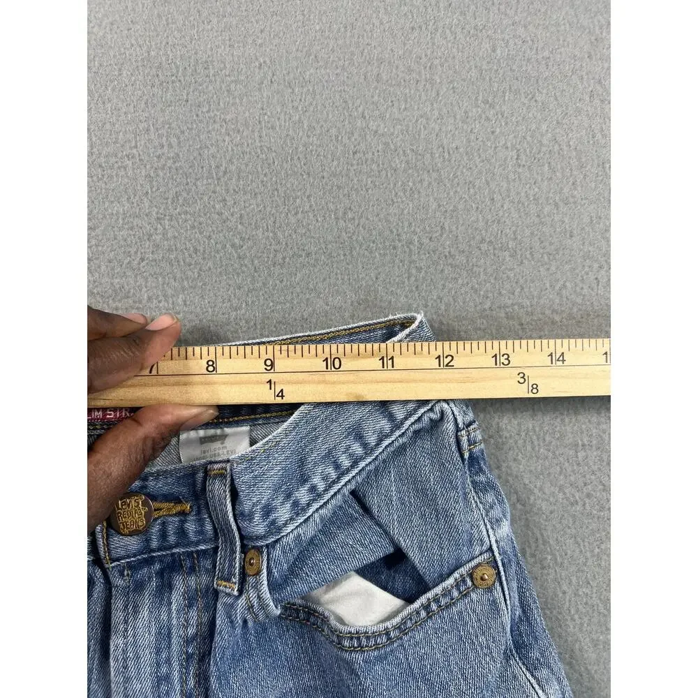 Levi's 514 Boy's Slim Fit Blue Jeans 18 Slim 27X29 Light Wash Stretch Denim